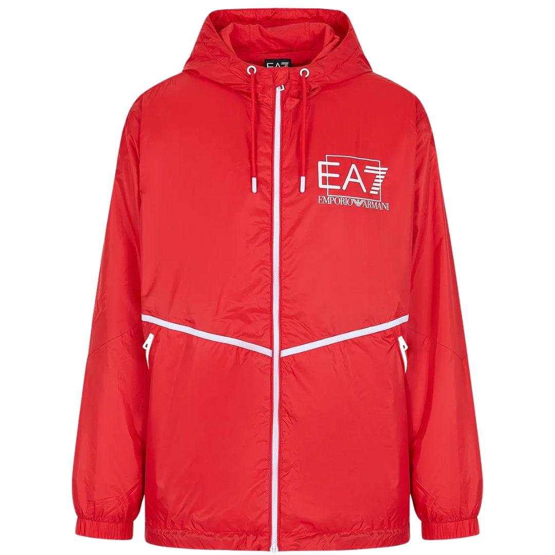 Ea7 Bold Logo Rood Capuchonjack