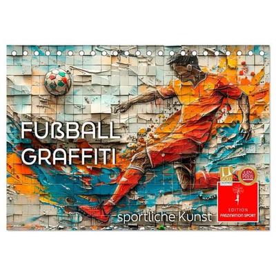 Fußball Graffiti - sportliche Kunst (Tischkalender 2027 DIN A5 quer), CALVENDO Monatskalender