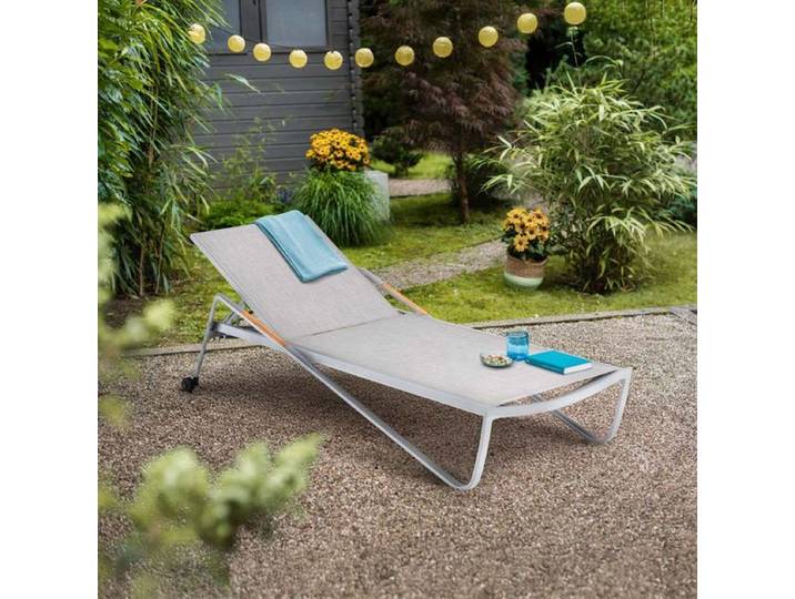 Kettler Diamond Gartenliege verstellbar Aluminium/Outdoorgewebe Hellgrau