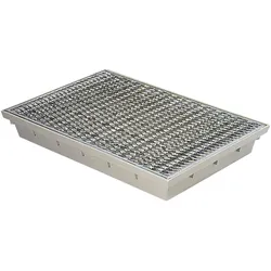 MEA  Schuhabstreifer  60x40  cm  Bodenwanne  mit  Streckmetallrost  -  robuster  Fußabstreiferkasten  MEARIN  Outdoor