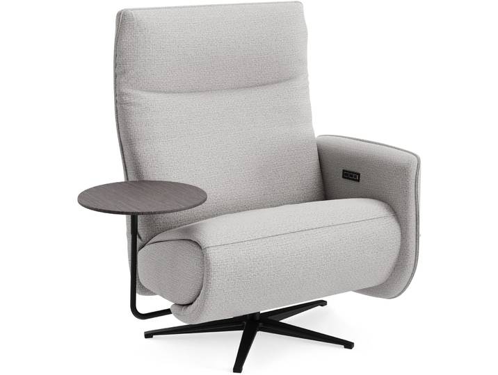 Bequemer Relaxsessel Lidja Stoff graubeige B 122 cm T 170 cm H 112 cm - Möbel Konfigurator: Traummöbel individuell zusammenstellen - Relaxsessel