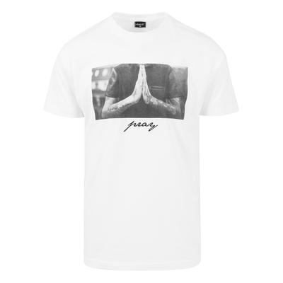 T-Shirt MISTERTEE "MisterTee Herren Pray Tee", Herren, Gr. 4XL, weiß, 100% Baumwolle, unifarben, normal, Rundhals, Shirts T-Shirt