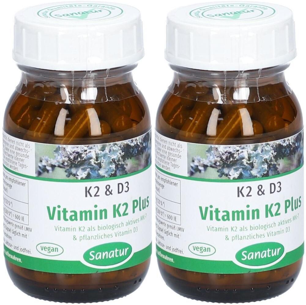 Sanatur Vitamin K2 MK7 Plus D3 Kapseln 2x 2x90 St