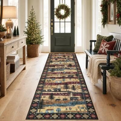 Garvee Christmas Forest Animal Area Rug