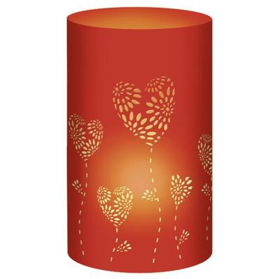 URSUS 5 Silhouetten-Tischlichter 'Filigrano - Herzblumen', rot