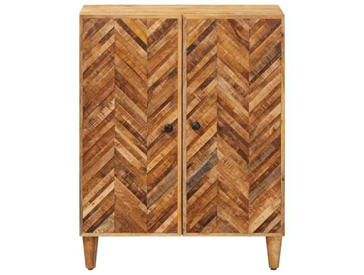 KTHLBRH Schrank Aufbewahrung Braun Holz Mango 60 x 33,5 x 75 cm 3 Ablagen, Griffe aus Messing, modernes Design, für Wohnzimmer, Montage erforderlich