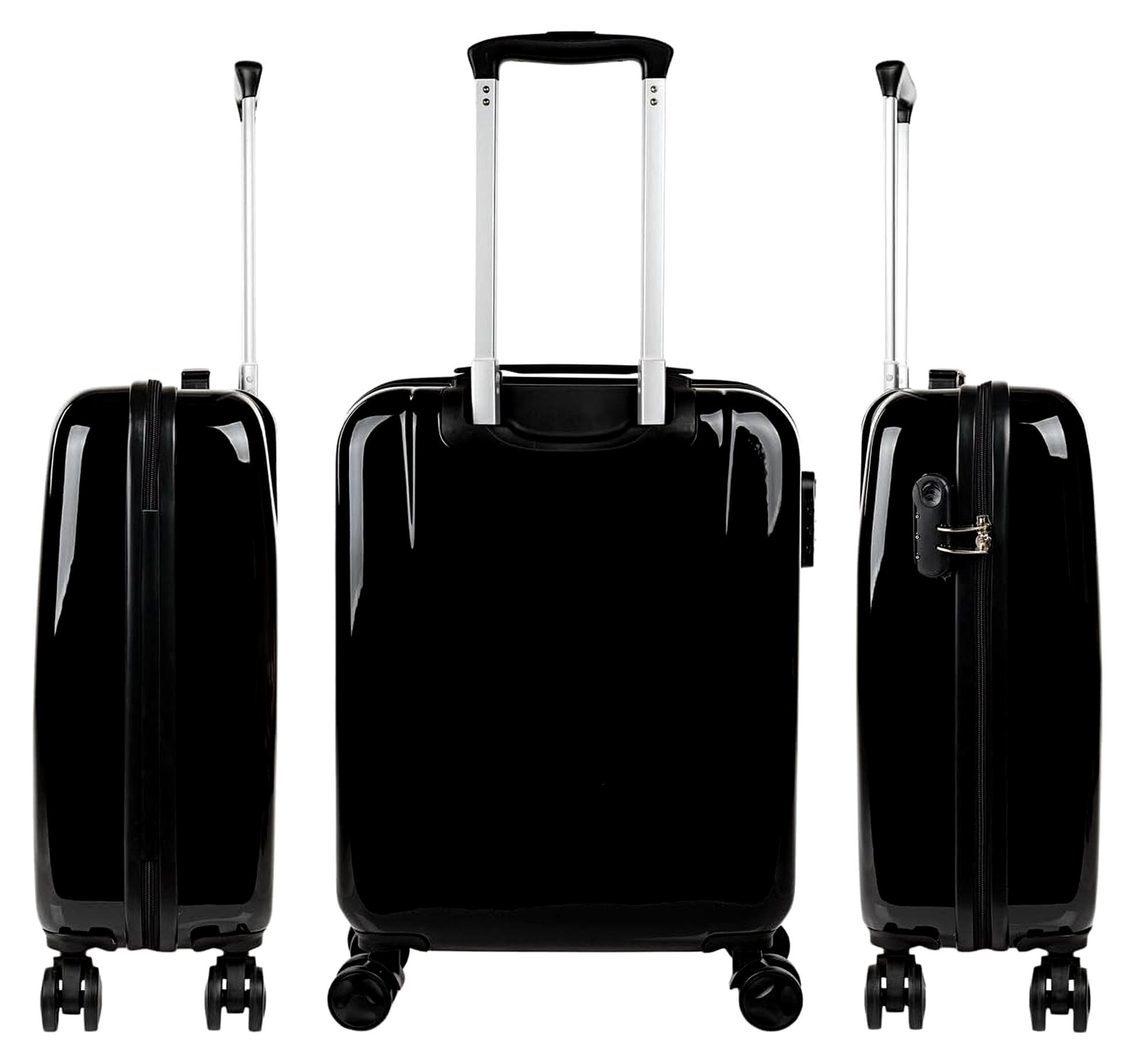 Leicht Koffer Set Polycarbonat Reisekoffer Set für Flugreisen - Dauerhaft Hartschalenkoffer Set - Kofferset Hartschale, Schwarz