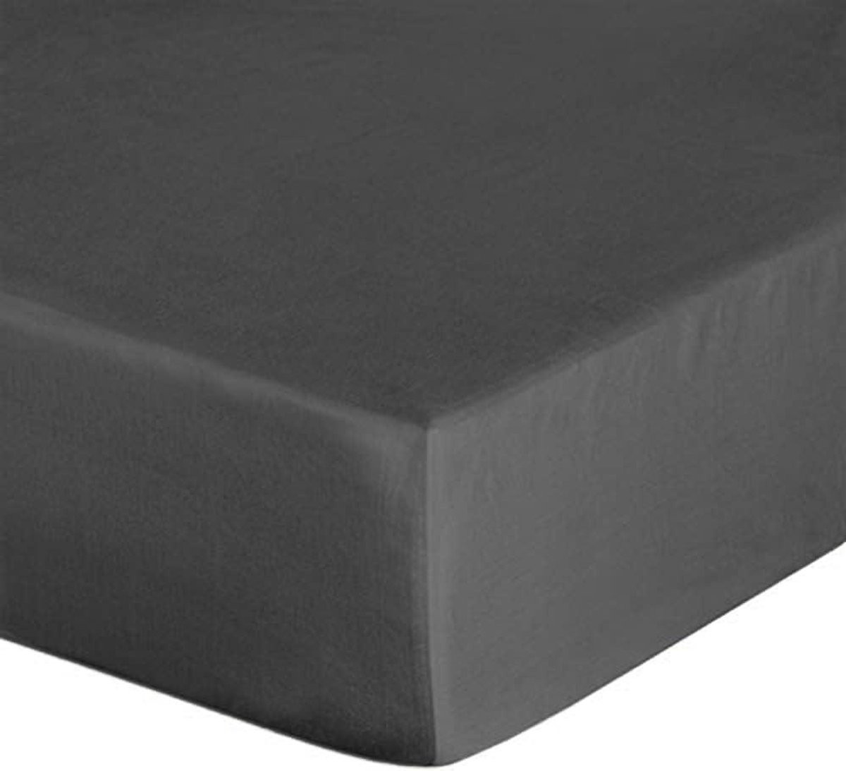 Mako Satin Hoeslaken Donkergrijs 160x200 cm