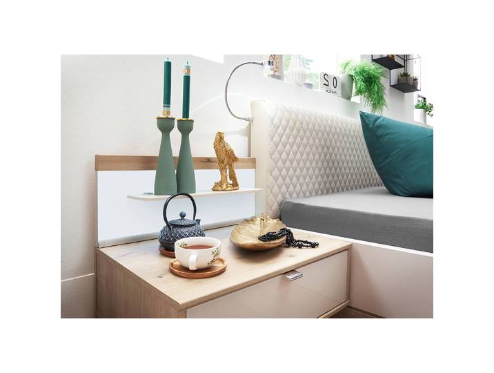 Nachtkommoden Paneel Barcelona I 60 x 25 x 15cm Braun ohne Beleuchtung