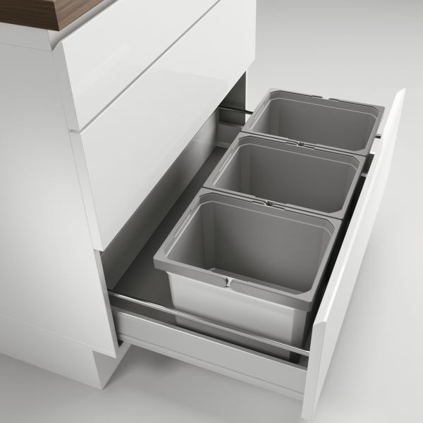 Naber Cox Box 1T 800-3 Afvalbak, lichtgrijs