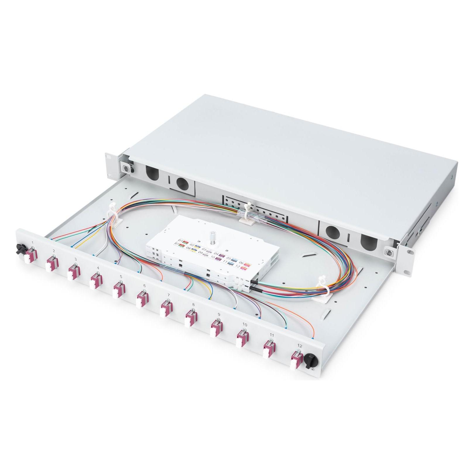 Digitus Ausziehbare Glasfaser - Spleissbox 1U Equipped 12xLC duplex inkl. M 25 Schraube Spleisskassette F... (DN-96331-4)