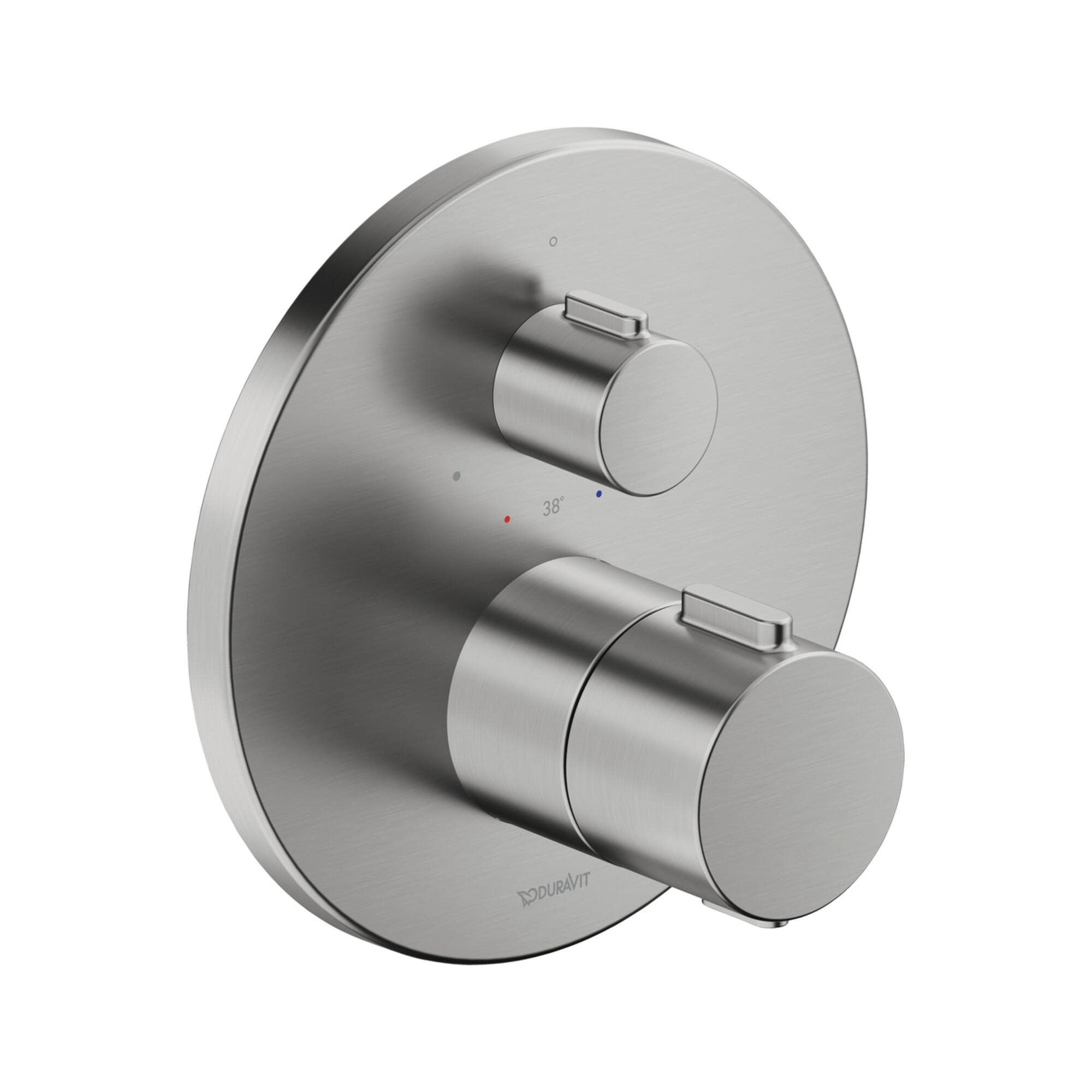 Duravit Fertigmontageset UP-THM, Ros. rund, Edelstahl gebürstet (TH4200016070)