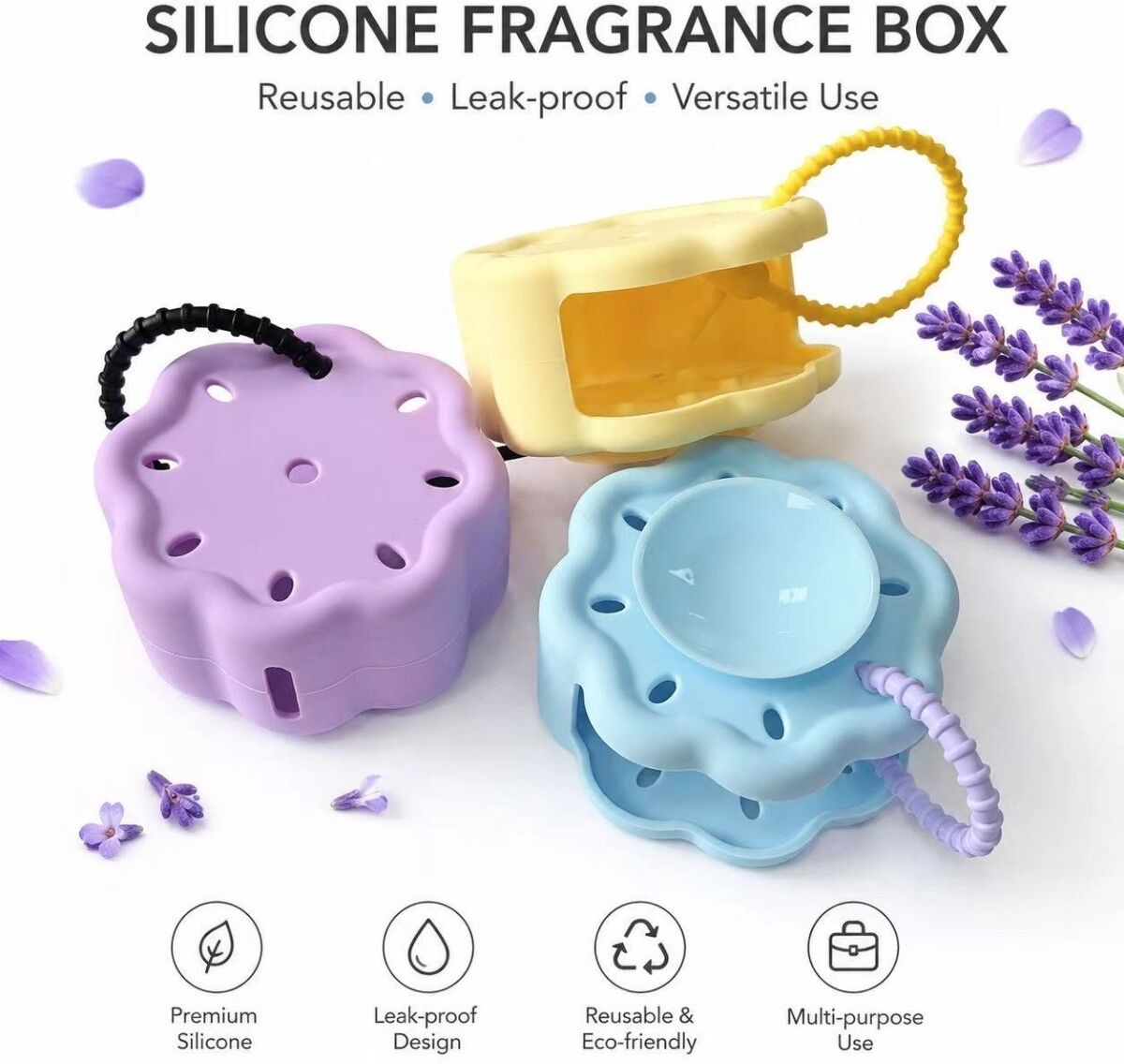 INF 3er-Set Silikonbeutel für Badebomben und Aromatherapie, aufhängbarer Duschsteamer-Halter und Diffusorbehälter