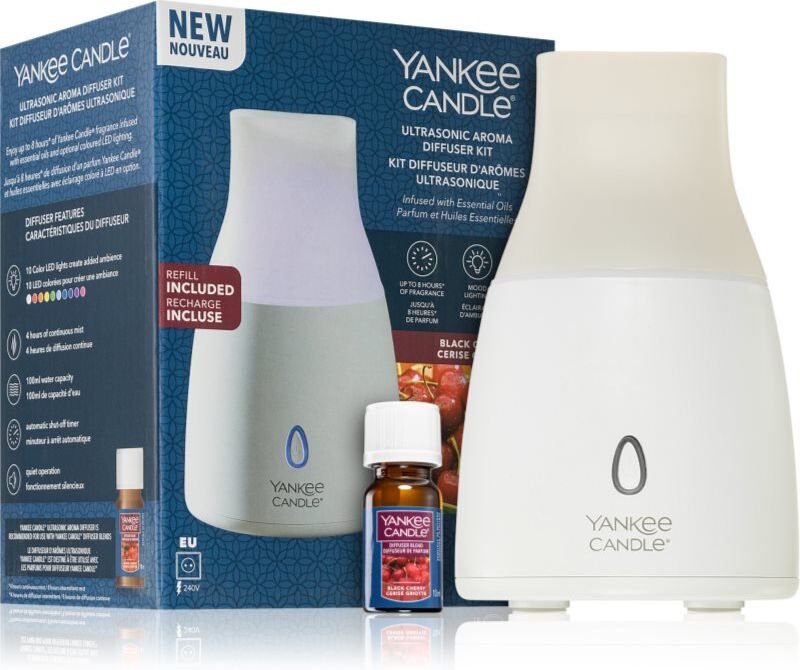 Yankee Candle Ultrasonic Electric Diffuser Kit Black Cherry Diffuseur ultrasonique pour parfum 1 pcs