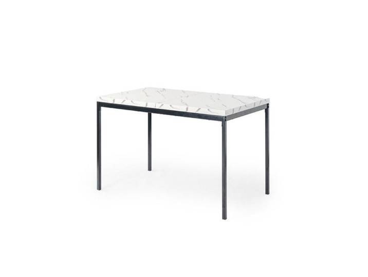 Table de salle à manger - FURNITURER - FurnitureR - Plateau blanc effet marbre - Bois épais - Cadre métal