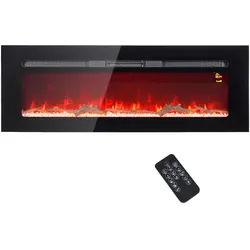 ELEKTROKAMIN mit LED 3D-Flammeneffekt Kristalle in 3 Farben 1800 W