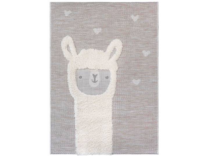 Kinderteppich NAVAJO - Lama , weiss (wollweiß), B:135cm H:35mm L:190cm, Polypropylen (PP), PRIMAFLOR-IDEEN IN TEXTIL, Teppiche, Kinderteppich, Hoch-Tief-Effekt, Motiv Lama, Kinderzimmer
