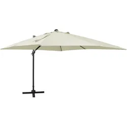 Helloshop26 - Freistehender Gartenschirm mit Stange und LED-Beleuchtung 300 cm sandfarben 02_0008533