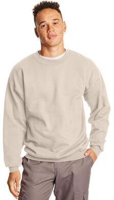 Hanes F260 Ultimate Cotton Crewneck Sweatshirt in Sand size 3XL