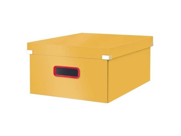 Leitz Click & Store Grote Opbergdoos, A3 Opvouwbare Opbergdoos met Deksel, Hoogwaardige Sterke Kartonnen Opbergdoos voor Thuis en op Kantoor, Cosy Assortiment, Warm Geel, 53490019