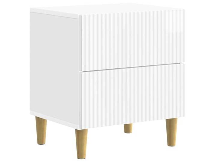 GHVBNMF Nachttisch Hochglanz Weiß 43x34,5x48 cm mit 2 Schubladen Kompakte Nachtkommode fürs Schlafzimmer mit 2 geräumigen Schubladen für meiste Ordnung neben dem Bett.