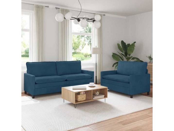 Ensemble de Canapés 2 pc Bleu Velours 3417135