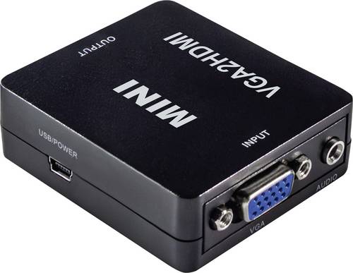 Maxtrack CS40L VGA / HDMI Adapter [1x VGA-Buchse, Klinkenbuchse 3.5mm - 1x HDMI-Buchse] Schwarz