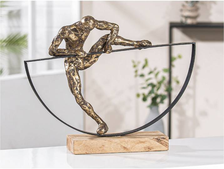 Dekofigur CASABLANCA BY GILDE Skulptur Lifting , braun (bronzefarben), B:41cm H:32cm T:9cm, Aluminium, Dekofiguren, Dekofigur