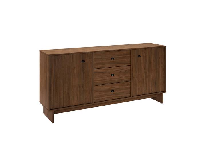 Petits-meubles Sideboard Dunkles Holz, Braun, Holzwerkstoff, 3 Schubladen, 176.4x83.8x40 cm, Kleinmöbel, Kommoden, Sideboards