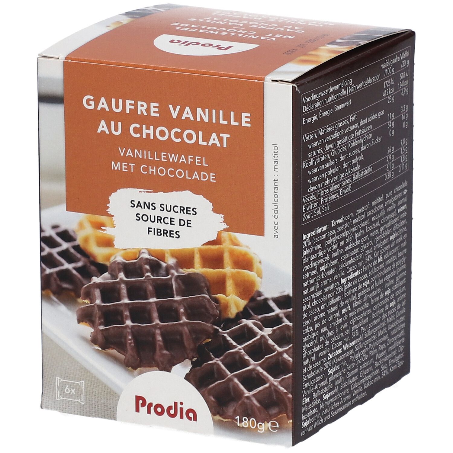 Prodia Wafel Vanille-Choco 180 g Kekse