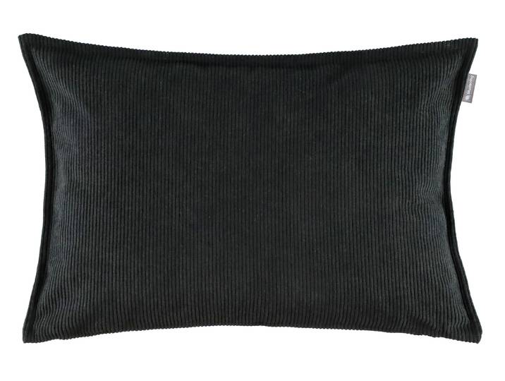 Dekokissen MUSTERRING Cord , schwarz (schwarz, cord unifarben), B:58cm L:38cm, Kunstfaser, Dekokissen_Sitzkissen_Kissenhüllen, Dekokissen, aus recycelten Fasern