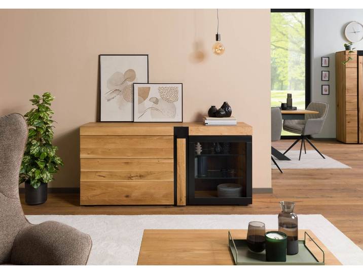 Sideboard Wildeiche 161x45x75 natur geölt ROTTERDAM #116