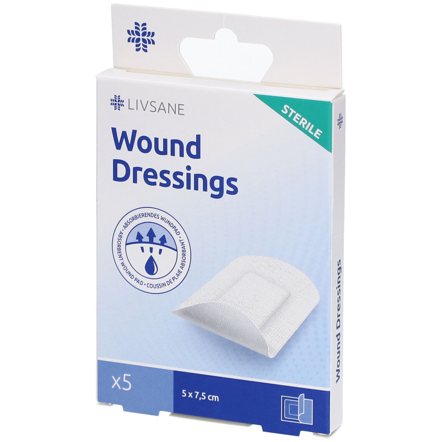 Livsane Sterile Wound Dressings 5x7.5cm 5 Stk St Pflaster