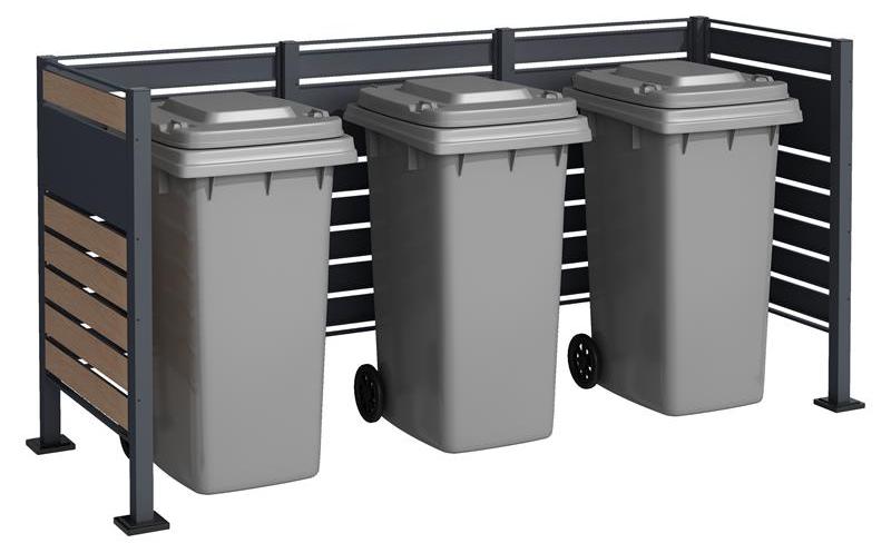 Mülltonnenverkleidung Mülltonnenbox 120 cm Garten Zaun 5 Sichtschutz Elemente