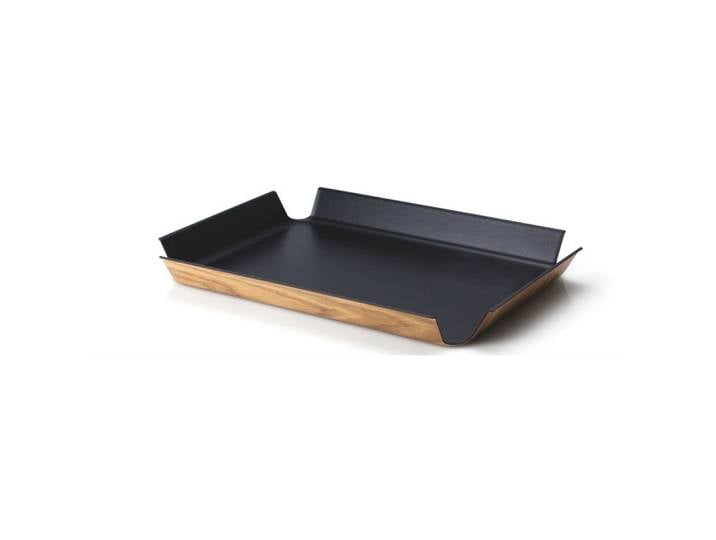 CONTINENTA Tablett rutschfest schwarz metallic, 45x34 cm - Farbe: schwarz glanz - Material: Papier - 177