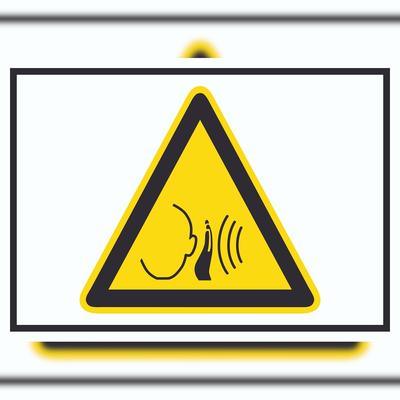 HB-Druck Achtung Unvermittelt laute Geräusche Symbol A1 (594x841mm) Schild