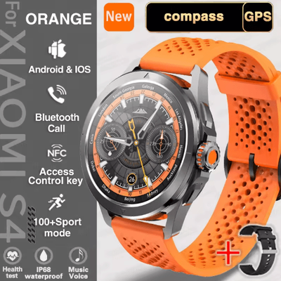 Inspire Picks S4 Ultra Smartwatch AMOLED HD GPS Fitness Watch With Bluetooth Calling orange for Xiaomi S4 Ultra