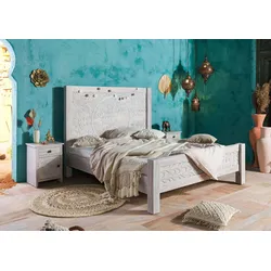 Bett Mango 180x200 weiß geölt KASHMIR #103