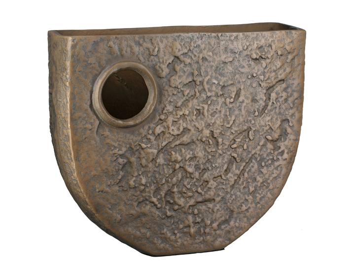 Tischvase GILDE Vase Purton braun H. 26 cm , braun, B:30cm H:26cm T:8cm, Aluminium, Vasen, Tischvase, Dekovase, Purton, Filzboden, Tischdekoration, stilvoll, hochwertig