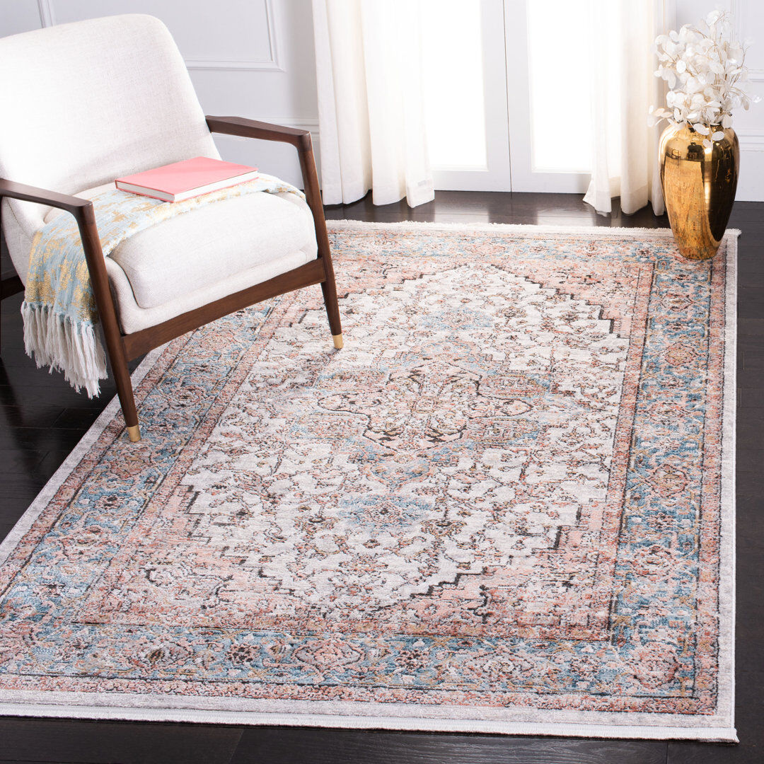 Bloomsbury Market Mathers Oriental Hand Woven Area Rug Gray Rectangle 122 x 183 cm