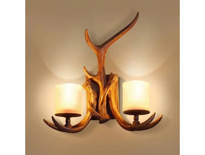 Lampe murale LED rétro américaine en forme de corne de cerf pour salon, restaurant, chambre, bureau, éclairage créatif pour café, décoration d'hôtel