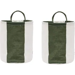 Kara Aufbewahrungskörbe S, grün-beige, 2 St.