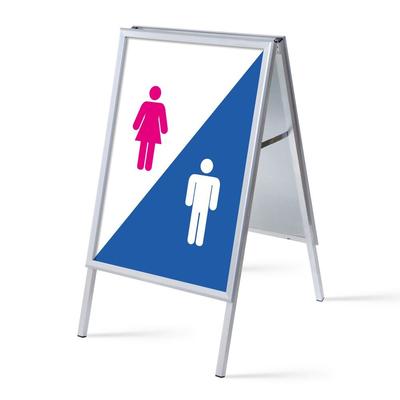 SHOWDOWN Displays Showdown Kundenstopper - DIN A1 - Komplett-Set - Hygiene Facilities - Weiß/Blau