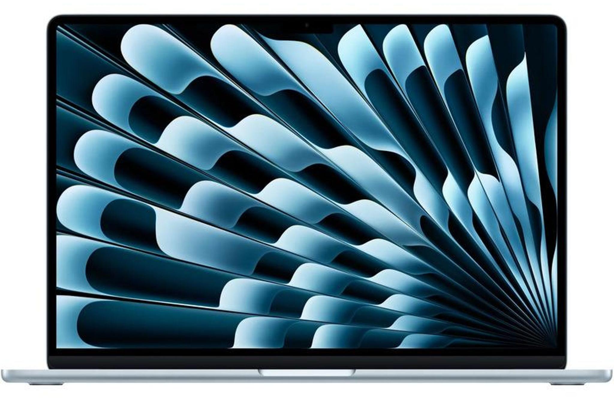 Laptop Apple MacBook Air 15, Apple M5 mit 10-Core-CPU und 10-Core-GPU, 15,3" Liquid Retina, 16 GB RAM, 512 GB SSD, internationales Tastaturlayout, Blau, macOS