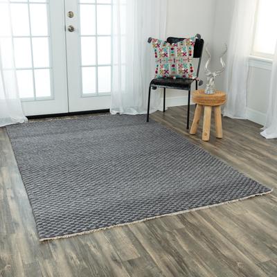 Alora Decor Sun Grey Basketweave Hand-woven Wool Blend Rug