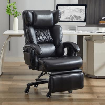 "GDFStudio - 44.29"" PU Soft Pack Big and Tall 400LBS High Back Adjustable Swivel Office Chair with Heating Massage"