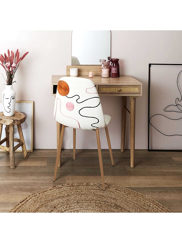 HYGGE Esszimmerstuhl "Poesie" in Weiß - (B)44 x (H)86 x (T)50 cm - onesize