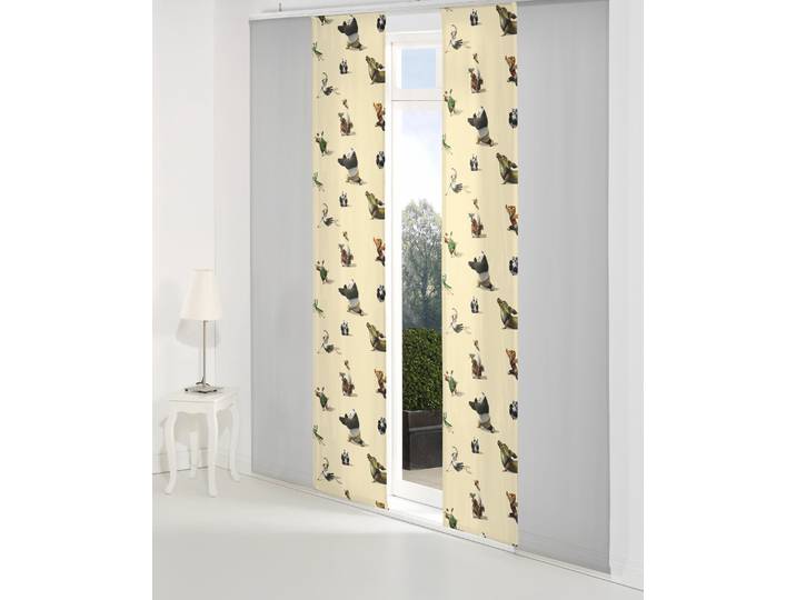 Schiebegardine WIRTH Kung Fu Panda Gr. 3, beige, B:60cm H:225cm, Satin, Polyester, Gardinen, Schiebegardine, Universal Pictures