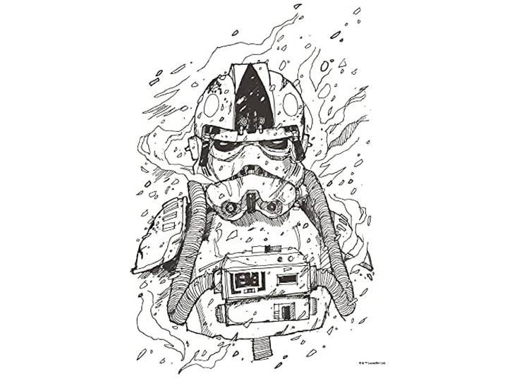 Komar Wandbild - Star Wars Pilot Drawing - Größe: 40 x 50 cm (ohne Rahmen) - Dekoration, Kinderzimmer, Poster, Kunstdruck