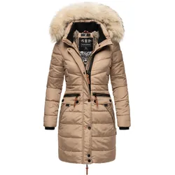 NAVAHOO Damen Stylischer Steppmantel Winter Parka mit edlem Fellimitat Paula